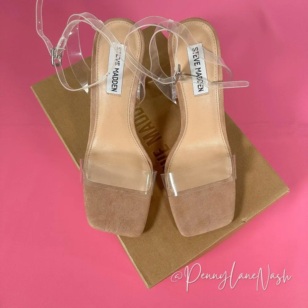 Steve Madden Camille Likewise Clear Heel Sandal Size 7.5M New - Picture 7 of 15